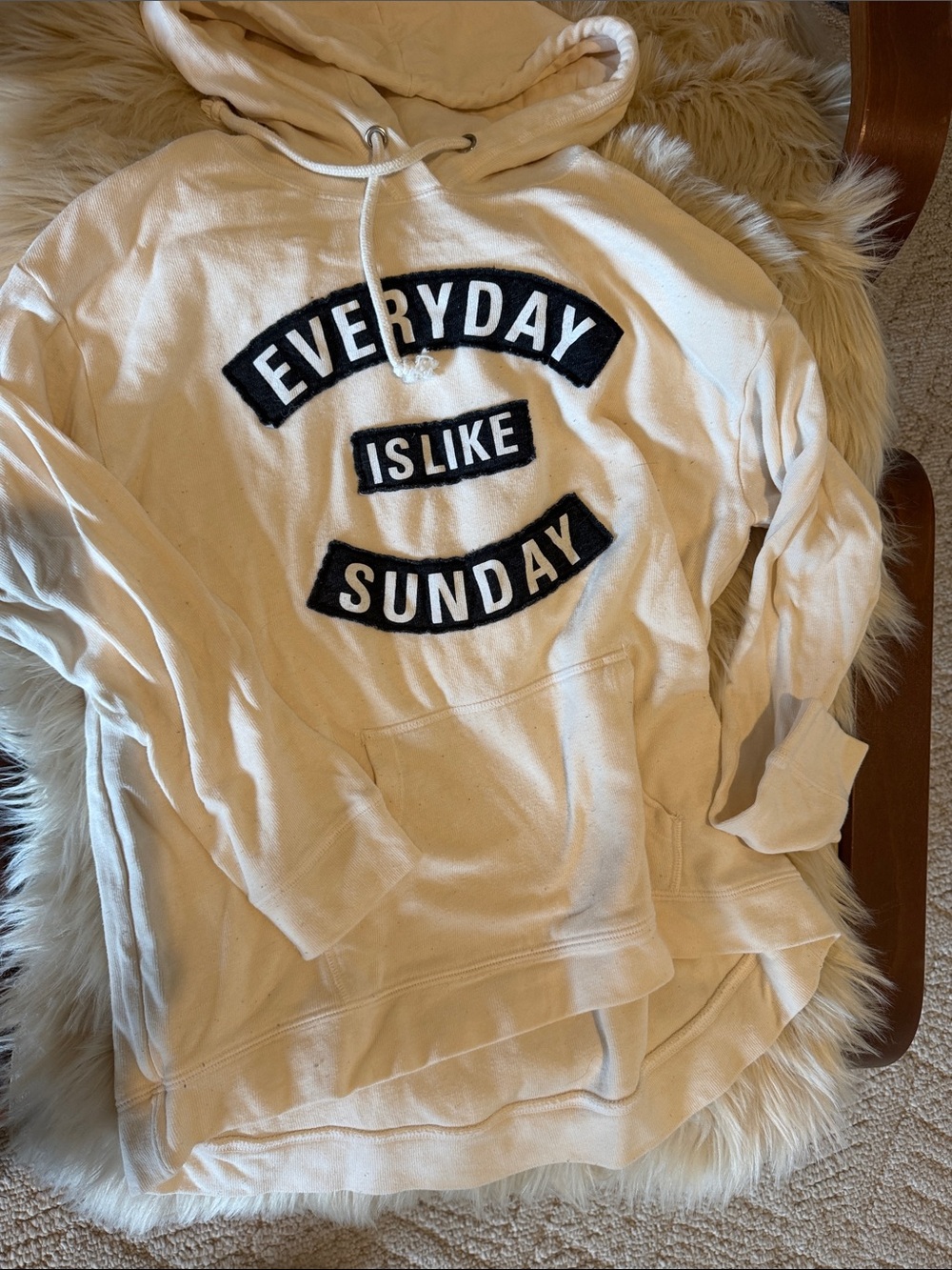 Sundry Cream Hoodie "Everyday Is Like Sunday"